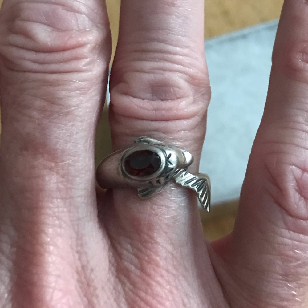 Sterling silver dolphin ring and earrings